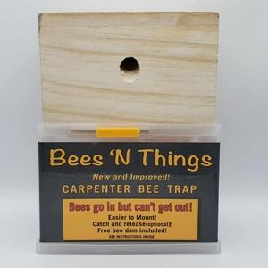 Bees 'N Things Outdoor Carpenter Bee Trap Live Bee Trap Catch & Release (1 Box)